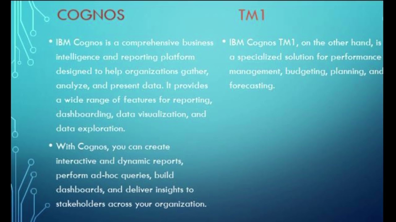 Cognos vs Tm1 planning analytics in తెలుగు