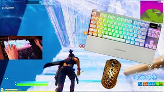 Steelseries Apex 7 Ghost ASMR Chill🤩Satisfying Gameplay Keyboard Fortnite 390FPS Smooth 4K