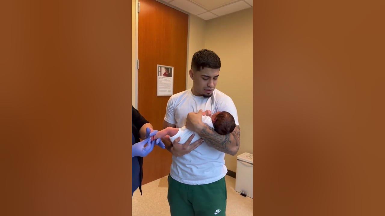 Newborn daughter gets her first shot & Dad cries 😩 #shorts