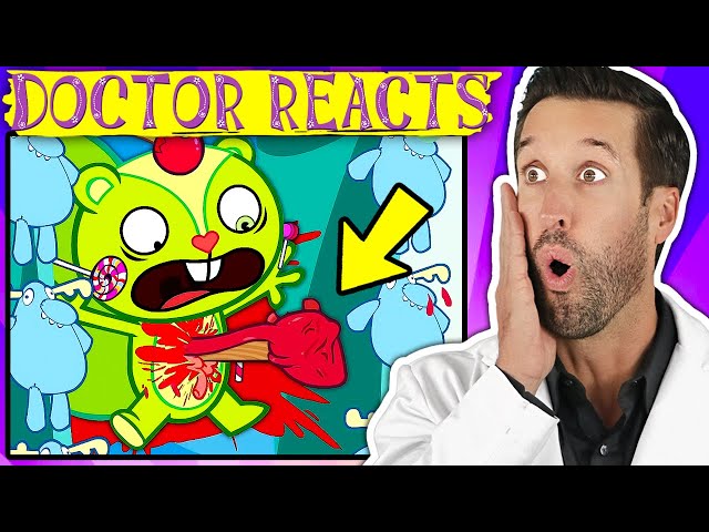 Doctor ER Reacts to Happy Tree Friends | Compilation class=