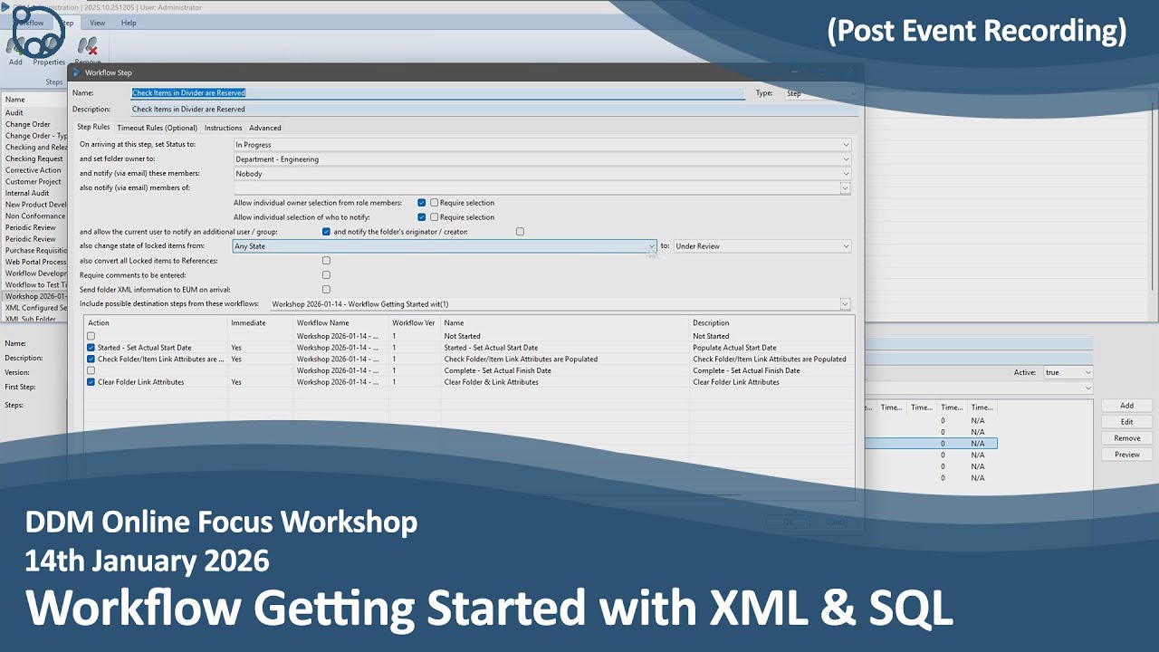 DDM Focus Workshop - Workflow Getting Started with XML & SQL - YouTube