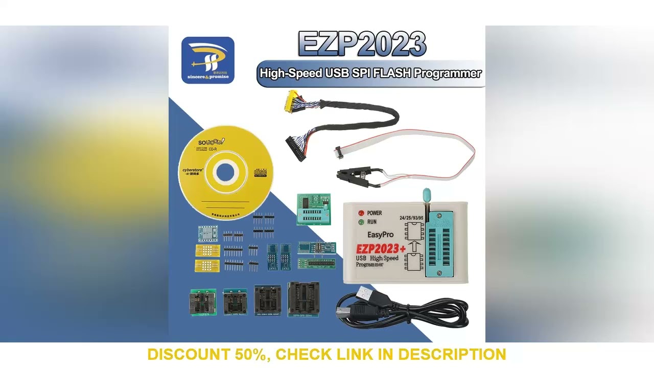 EZP2023 High-Speed USB SPI Programmer+12 Adapters Support 24 25 26 93 95 EEPROM 25 Flash Bios Chip B