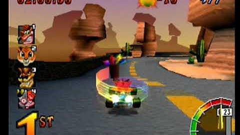 CTR Crash Team Racing: Arcade: Dingo Canyon: Single: Easy: 7 Laps [Race Time] - Playstation 1