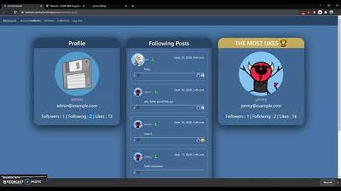 CS50w Web Programming with Python and JavaScript Project 4 Network [2020]