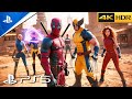 Deadpool Meets Wolverine X MEN Team Scene PS5 Realistic ULTRA Graphics 4K 60FPS 
