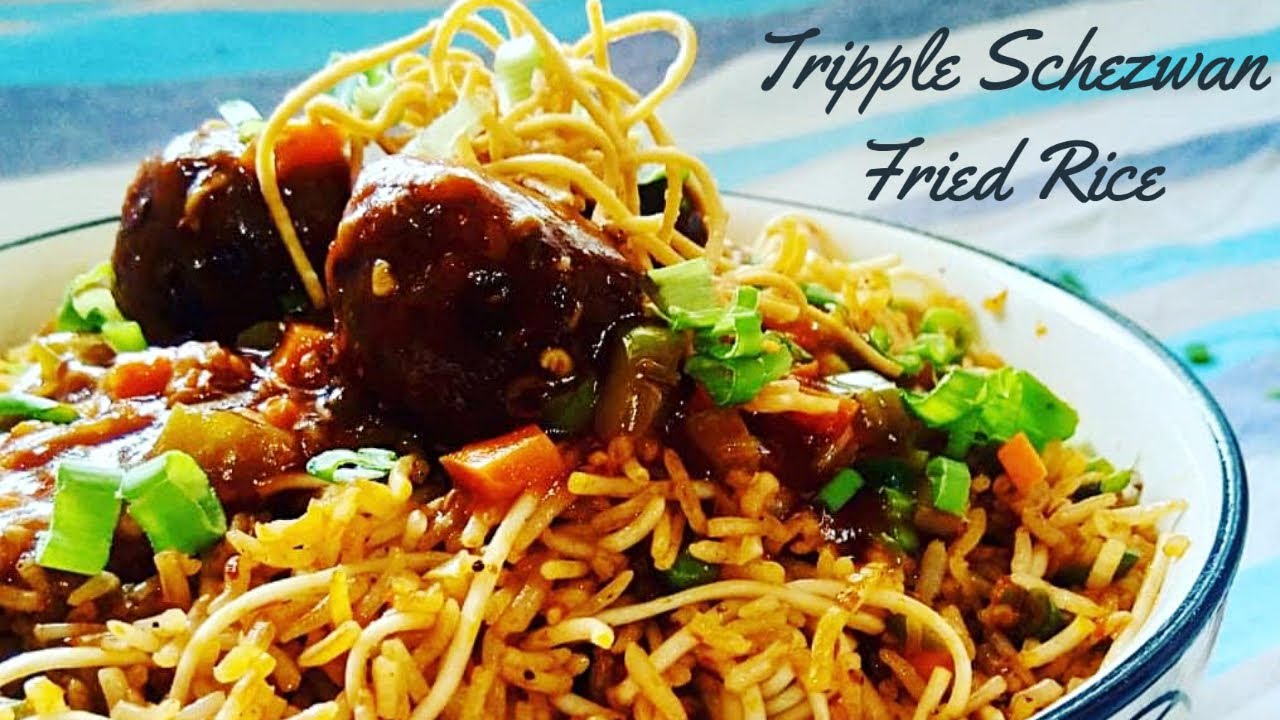 Veg Schezwan Tripple Fried Rice| Schewan Fried Rice| वेज शेजवान फ्राइड राइस| Street Style Fried Rice | Asha Thevar