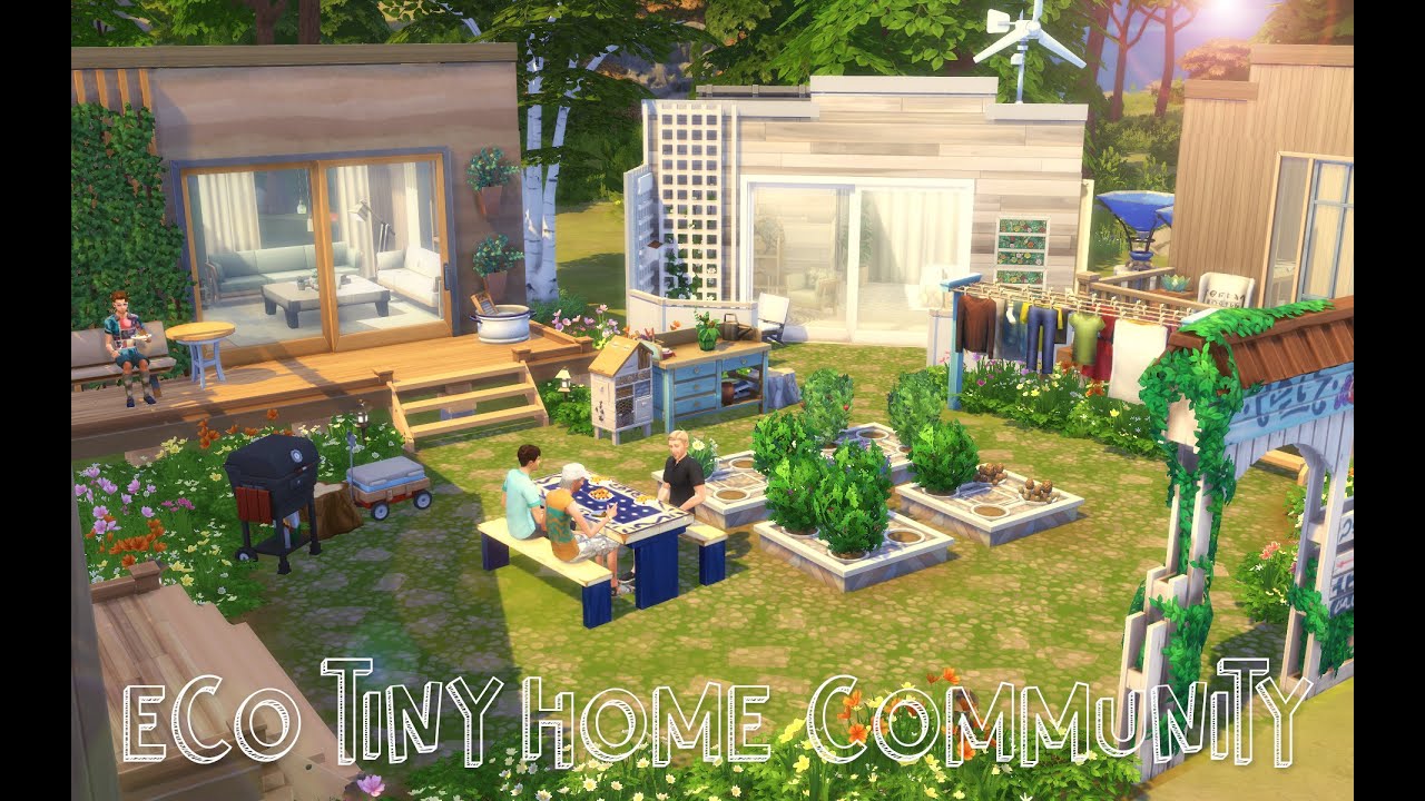 Eco Tiny House Community The Sims 4 Speed build  YouTube