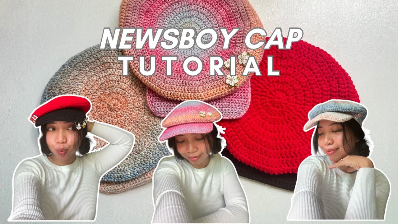 Урок по вязанию крючком кепки-газетчицы | Урок по вязанию крючком берета/шляпы-пекаря