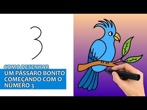 como desenhar um pássaro bonito passo a passo. coleção de