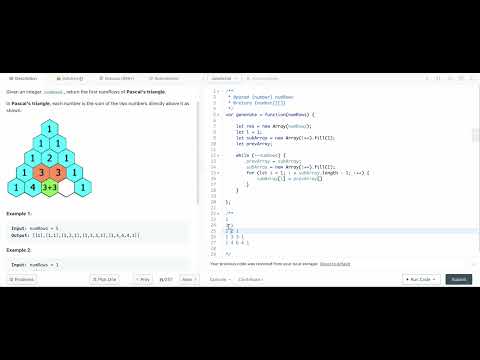 LeetCode 118: Pascal's Triangle