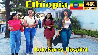 (ከቦሌ-ኮሪያ ሆስፒታል) Walking Tour Bole homes Addis Ababa, Ethiopia [4K]