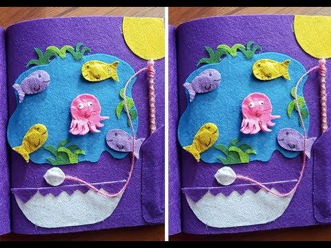 Quiet Book Tutorial - Handmade Silent Book for Toddlers (Fish Catching  Page) 