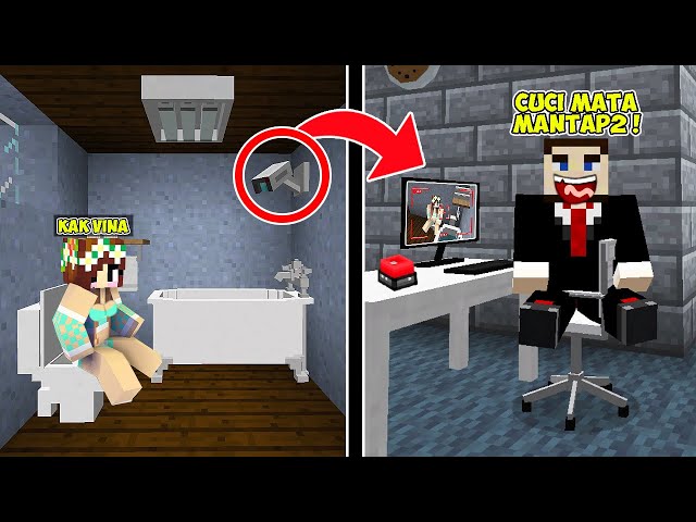 AKU PRANK PASANG KAMERA CCTV DI KAMAR MANDI KAK VINA MINECRAFT ! DIA MARAH BESAR !!! class=