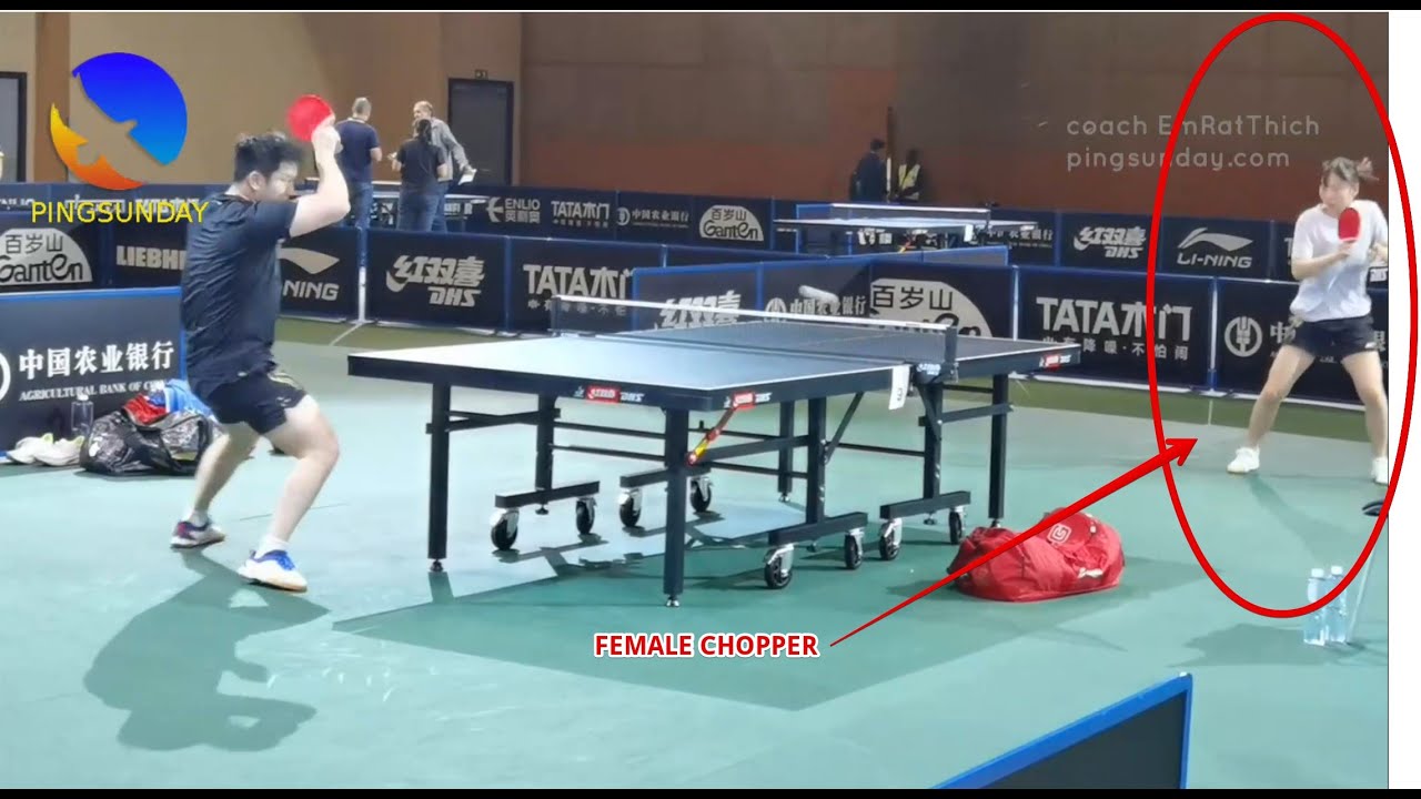 Fan Zhendong playing with female chopper table tennis 2023 YouTube