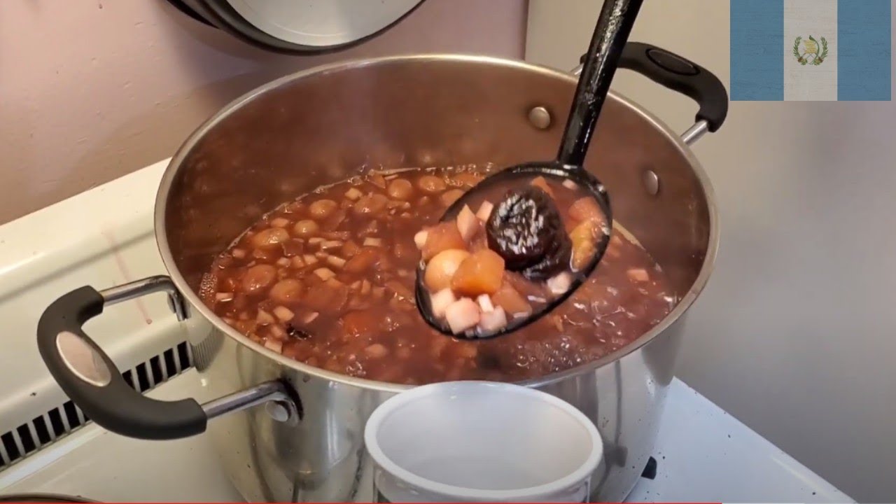 Como Hacer Ponche Caliente de Frutas🍎🍇🍍🥥 Guatemalteco 🇬🇹
