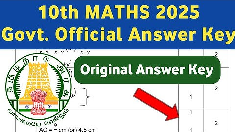 10th Maths Public Govt Official Answer Key 2025