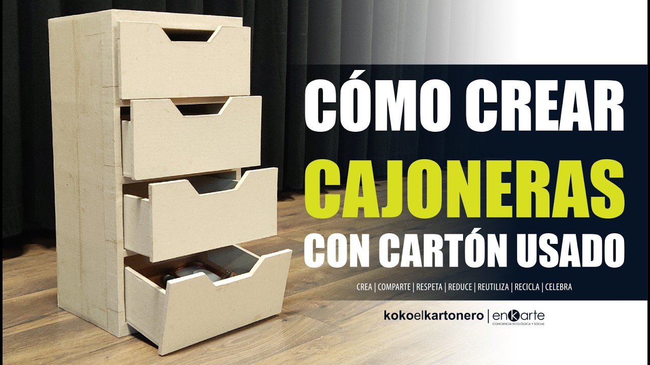TRANSFORMA CARTÓN en MUEBLES ORGANIZADORES ✅ Ideas DIY FÁCILES para tu HOGAR / Cajonera de cartón