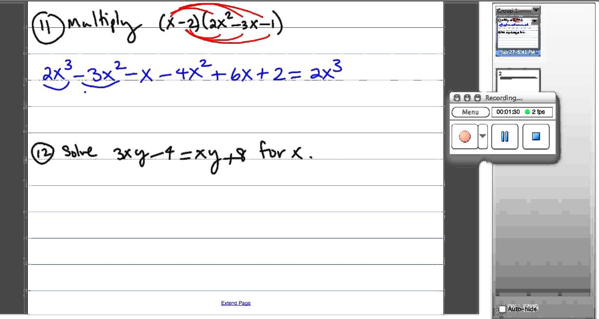 multiply polynomials - solve for x when there is more than one variable ...