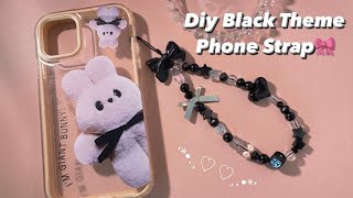 Tutorial Black Theme Phone Strap/Diy Tali HP '* ♡ #beads #diy #tutorial #craft