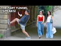 Funny Fart Prank in Central Park! TROUBLE in the TUNNEL!