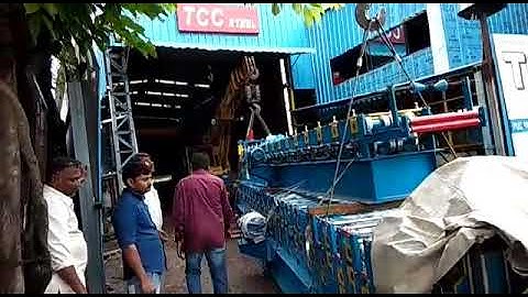 roofing sheet roll forming machine unloading time video