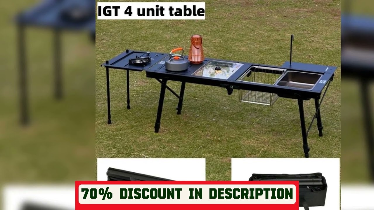 A must-have product! Outdoor Camping IGT Table Igt 4 Unit Table Portable Aluminum Alloy Ultralight