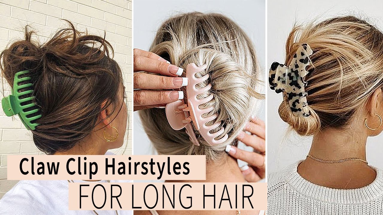 HOW TO: Claw Clip Hairstyles for LONG HAIR ('90s )