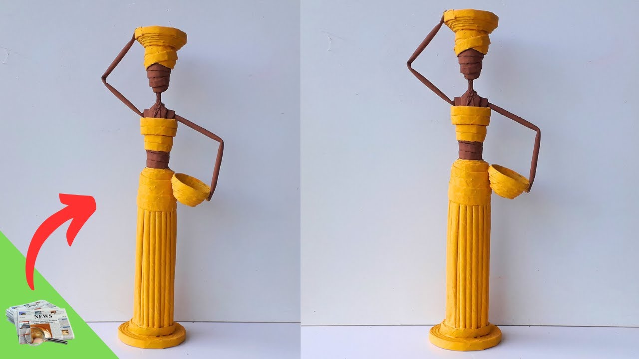 Boneca Decorativa feita de JORNAL | Como Fazer BONECA Com JORNAL