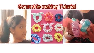 Easy Scrunchie making Tutorial | Creative fun for kids | |Handmade |Crafting for Hair styling