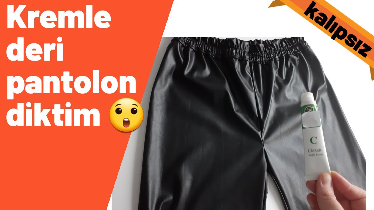 Çok kolay deri pantolonu yapımı - En kolay deri pantolonu yapımı - zımbalı deri pantolon