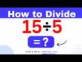15÷5 Divide 15 by 5 (Long division Method)