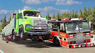 R.a.c.e : MAD Firetruck vs. Tow truck Showdown❗ | BeamNG.drive Madness❗ screenshot 5