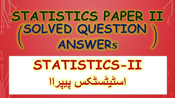 Solved Question Answer XII Commerce Statistics Paper II  | Karachi board