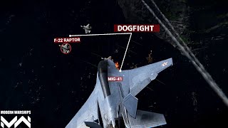 Dogfight Mig-41 vs F-22 Raptor Modern Warships Update Gameplay