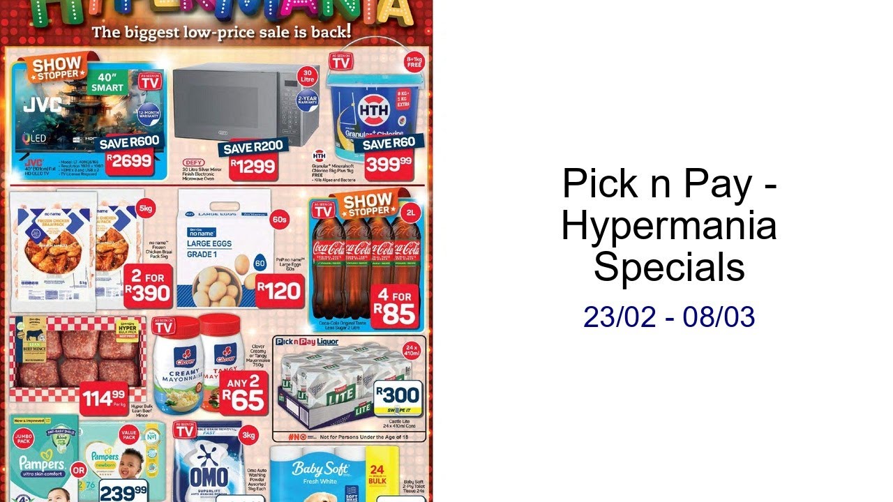 Pick n Pay - Hypermania Specials 23/02 - 08/03