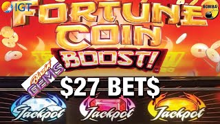 $27 Max Bet on 🤠 Blazin' Gems & 🏵 Fortune Coin Boost (or coin bust) in Las Vegas - Casino Slot Play