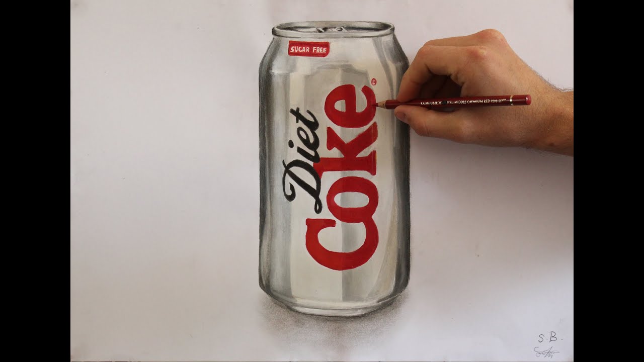 How I draw a Diet Coke can - YouTube