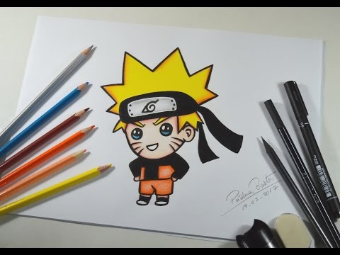 Como desenhar NARUTO KAWAII passo a passo 