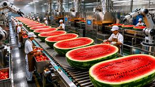 Inside a Modern Watermelon Processing Factory | Full Factory Process