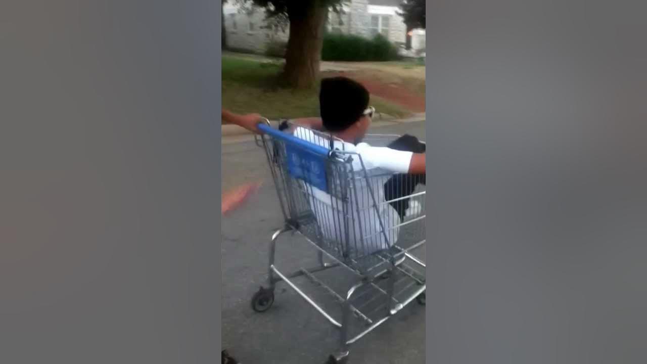 Shopping cart downhill YouTube