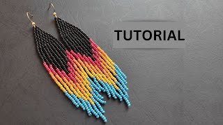 Beaded Fringe Earrings Tutorial, How to make beaded fringe earrings step by step