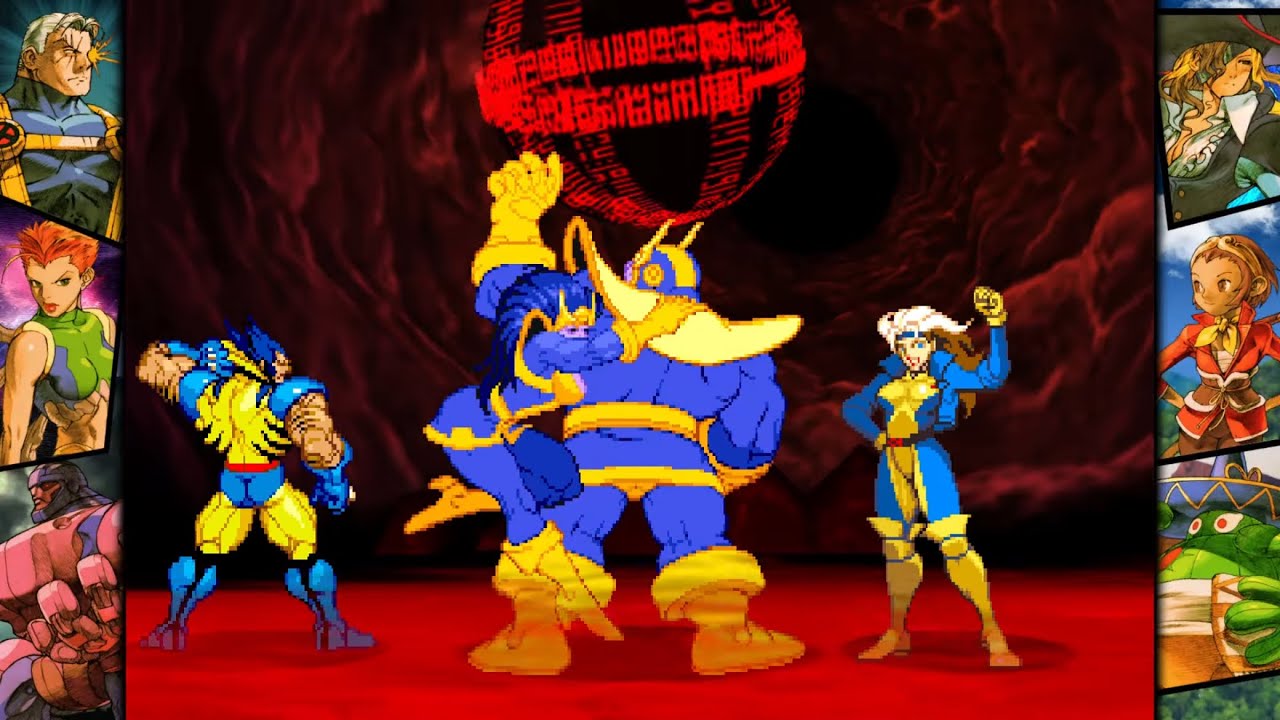 Marvel vs Capcom 2: прохождение аркадной версии игры за Роуг, Росомаху и Таноса.