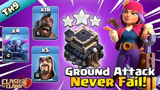 Th9 Attack Never Fail | Best Th9 Pekka Hog Attack Strategy | Th9 Ground Attacks - Clash of Clans