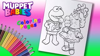 Muppet Babies Coloring Page  Disney Jr  Muppet Babies Coloring Book  Miss Piggy and Kermit Colouring