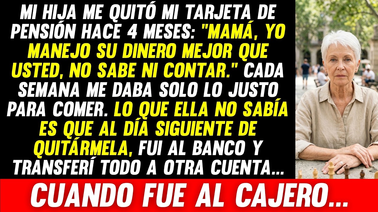 El martes pasado, mientras preparaba el arroz con pollo favorito de mi hija, ella entró en mi casa, me llamó vieja y me quitó la tarjeta de la pensión. "No sabe ni contar", me dijo, y tiró a la...