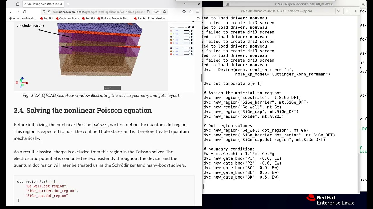 6) Solving Schrödinger Equation and Poisson Equation for SiGe Double Quantum Dot in QTCAD®