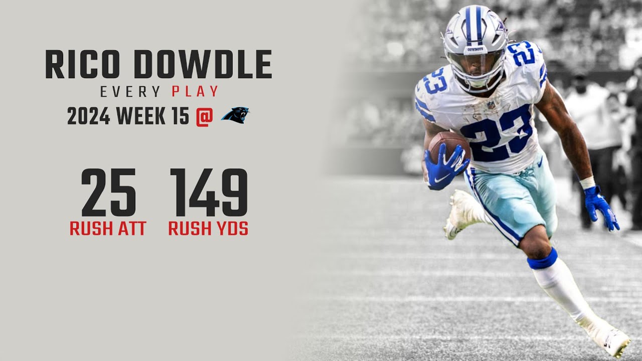 Rico Dowdle Week 15 Replay: Every Run @ Carolina Panthers - YouTube