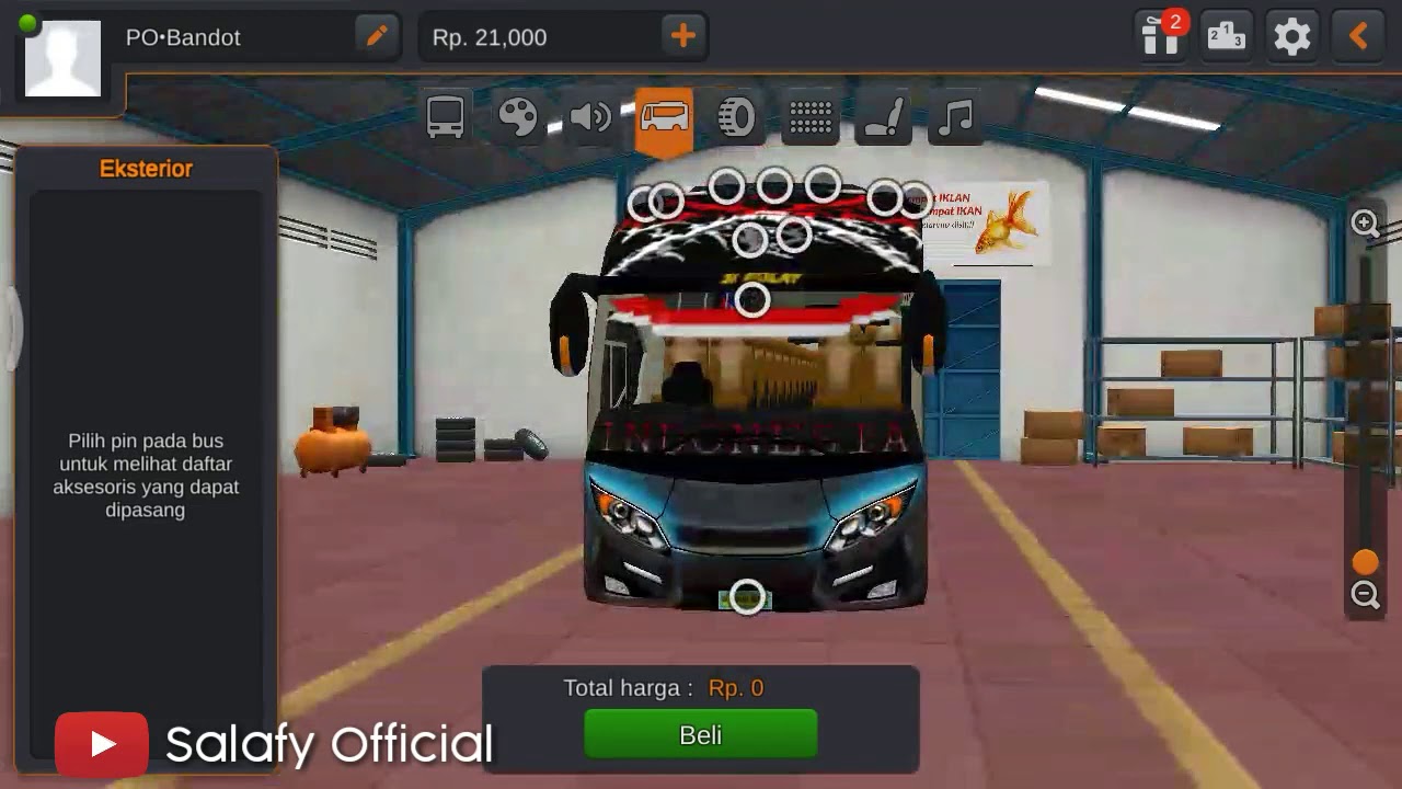 Modifikasi Bus  Po Haryanto full strobo  Bussid YouTube