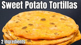 2-Ingredient Sweet Potato Tortillas recipe | (Vegan, Oil Free)