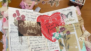 Tied tip-in idea // Working with Happy Mail in my Journal // Junk Journal with me
